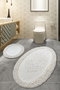 Mijölnir Piante Oval - Ecru Juego de Alfombrillas de Baño
